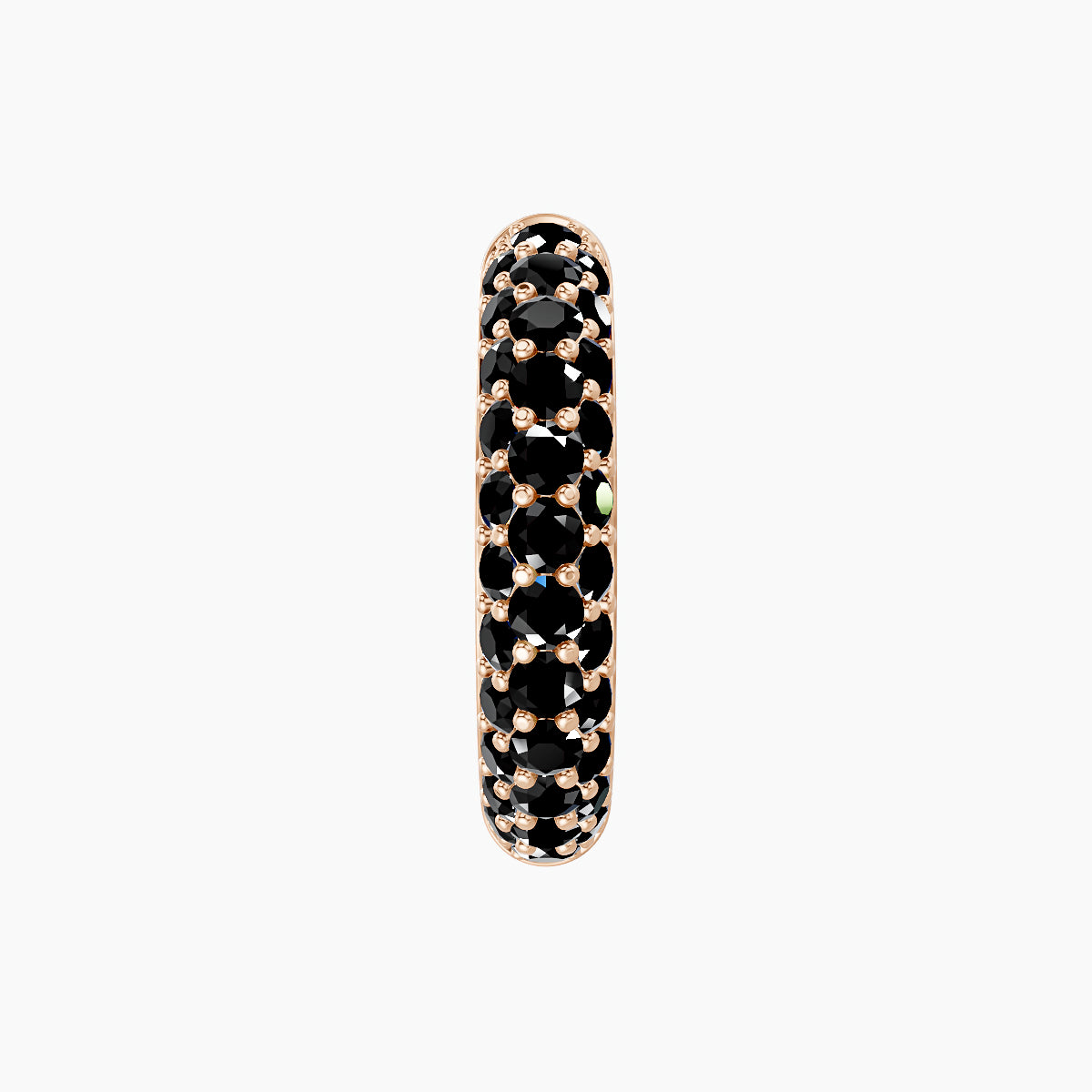 Theia | 18k Rose Gold 9.5 mm Pave Black Diamond Hoop Piercing