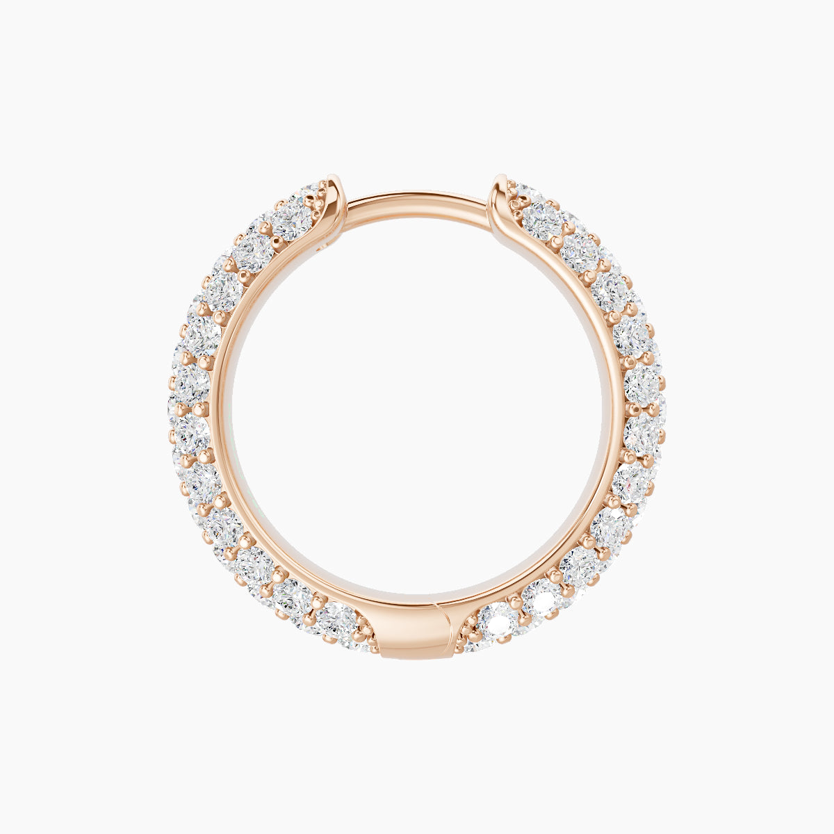 Theia | 18k Rose Gold 9.5 mm Pave Diamond Hoop Piercing