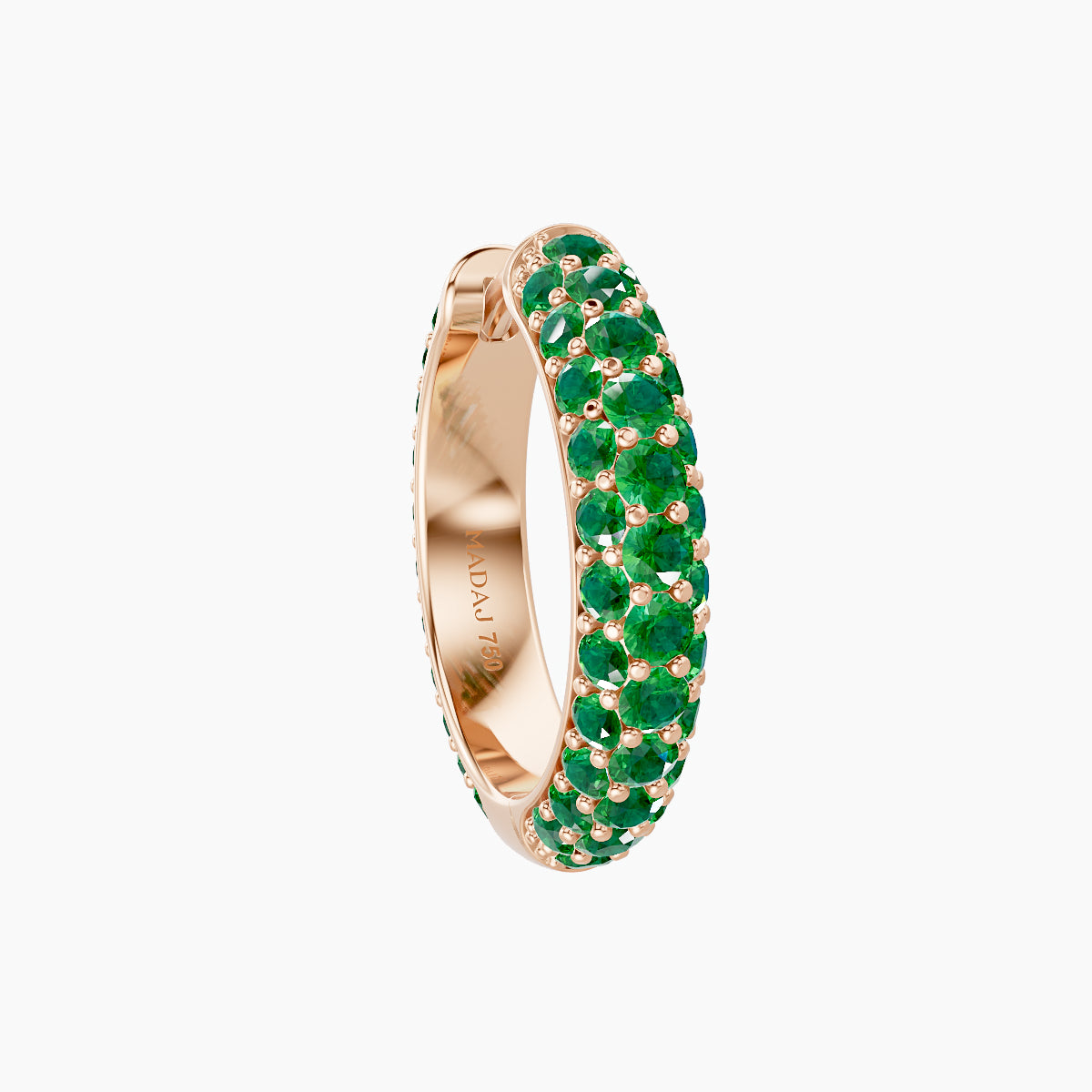 Theia | 18k Rose Gold 9.5 mm Pave Emerald Hoop Piercing