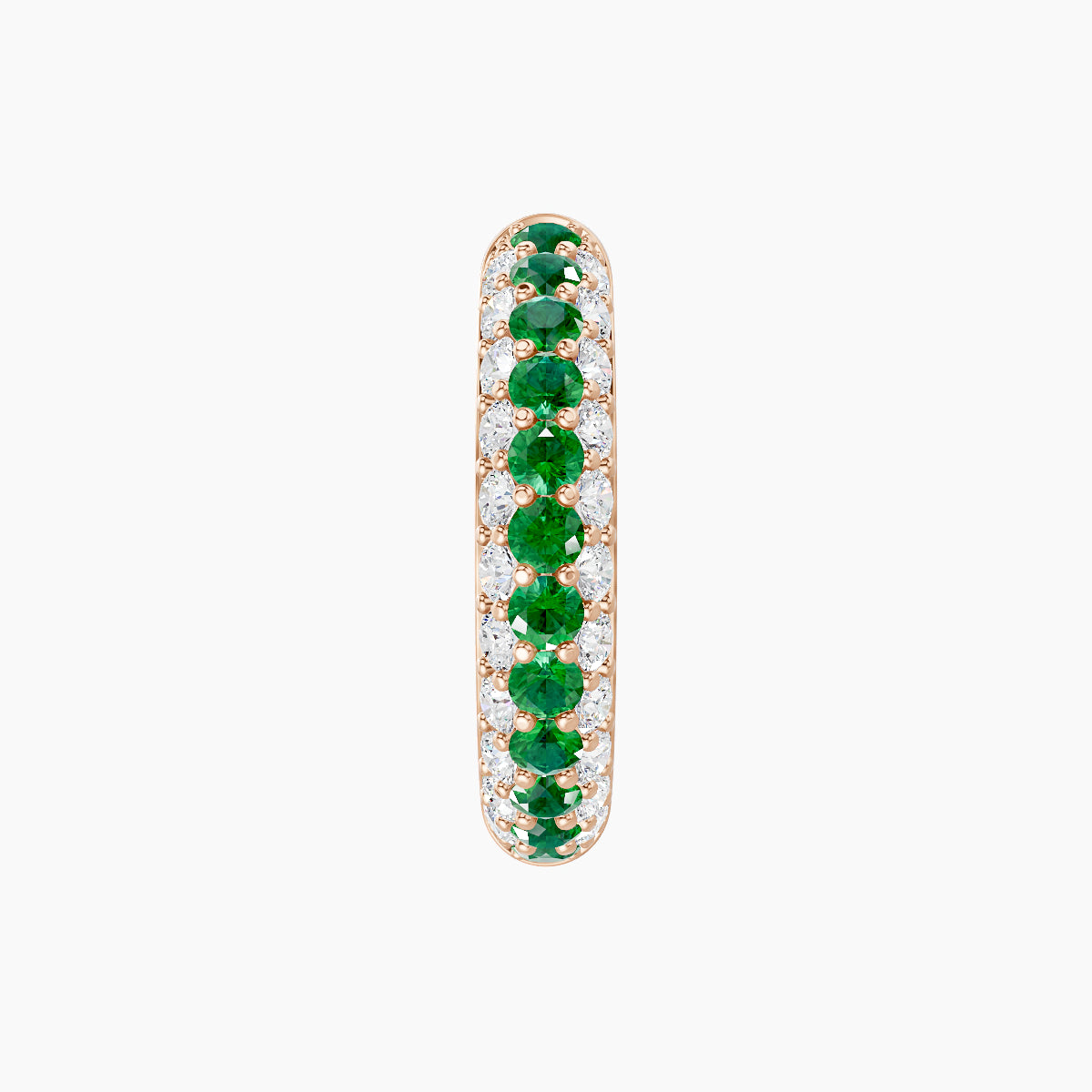 Theia | 18k Rose Gold 9.5 mm Pave Emerald & Diamond Hoop Piercing