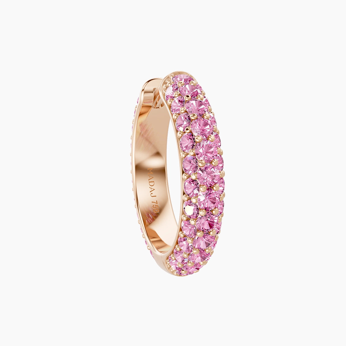 Theia | 18k Rose Gold 9.5 mm Pave Pink Sapphire Hoop Piercing
