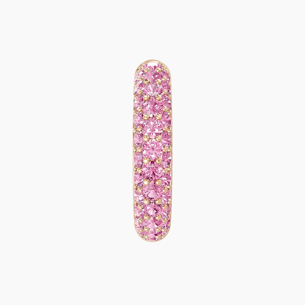 Theia | 18k Rose Gold 9.5 mm Pave Pink Sapphire Hoop Piercing