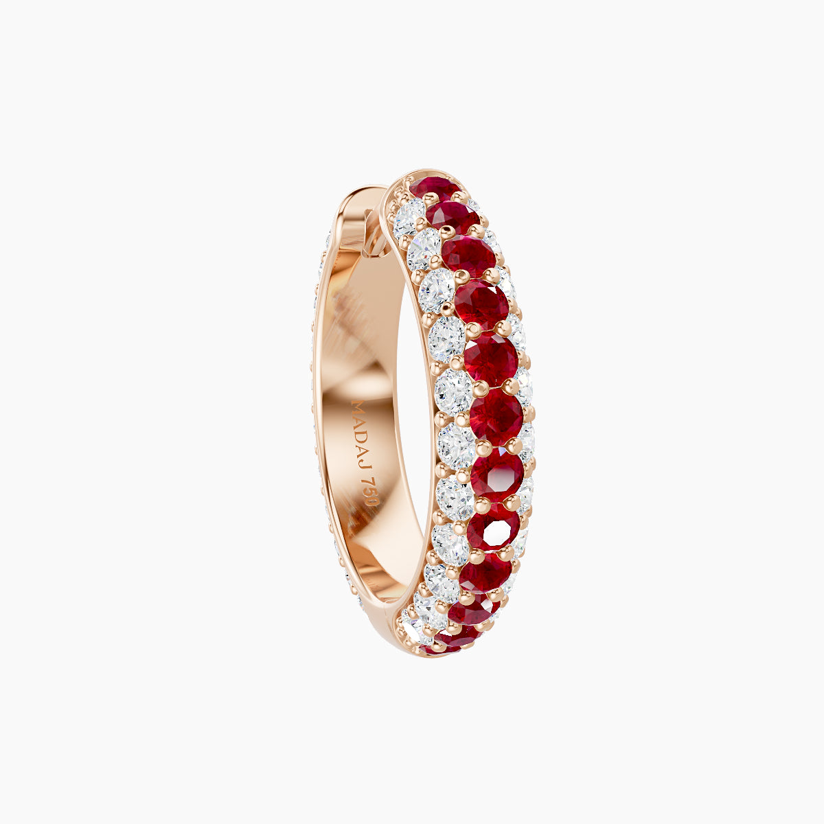 Theia | 18k Rose Gold 9.5 mm Pave Ruby & Diamond Hoop Piercing