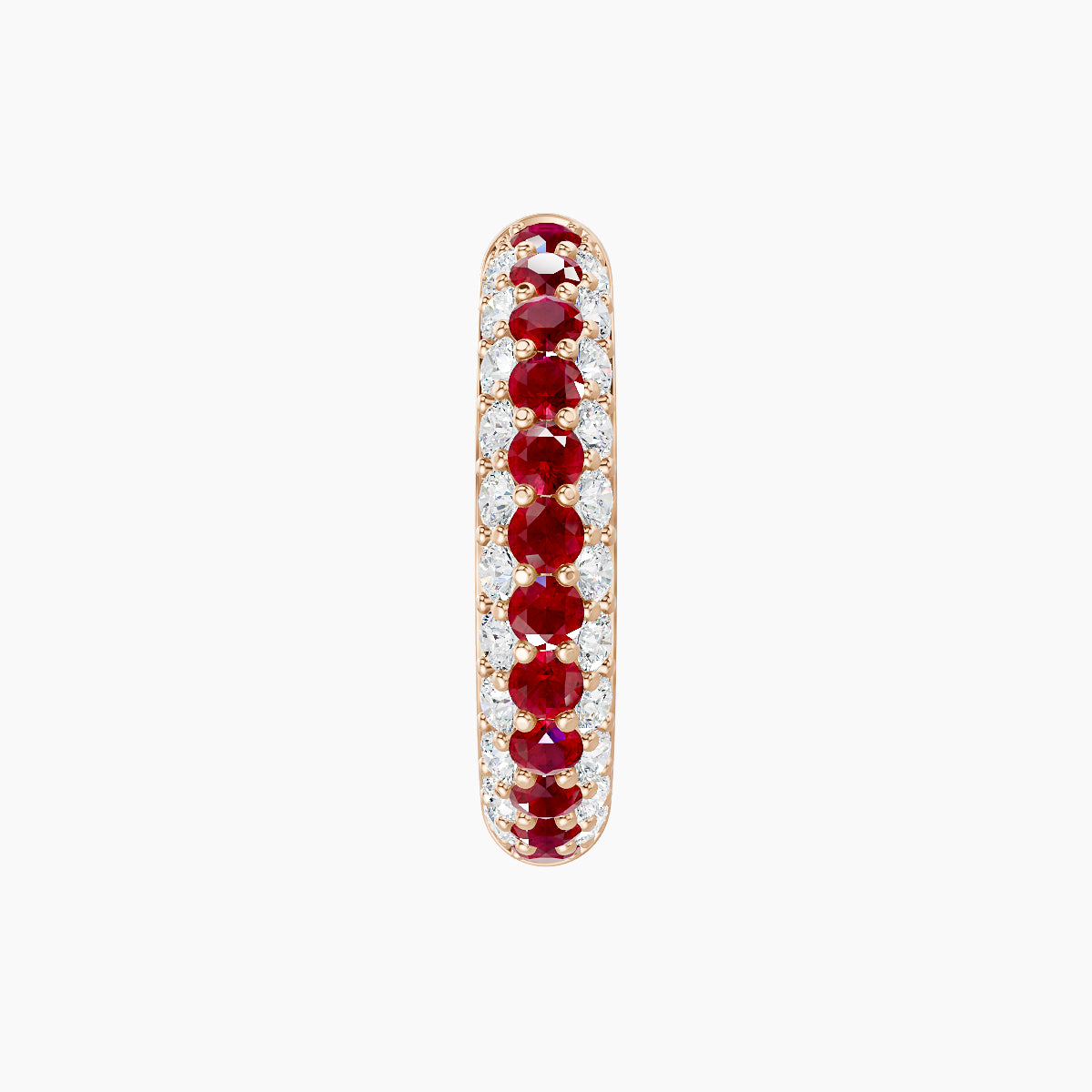 Theia | 18k Rose Gold 9.5 mm Pave Ruby & Diamond Hoop Piercing