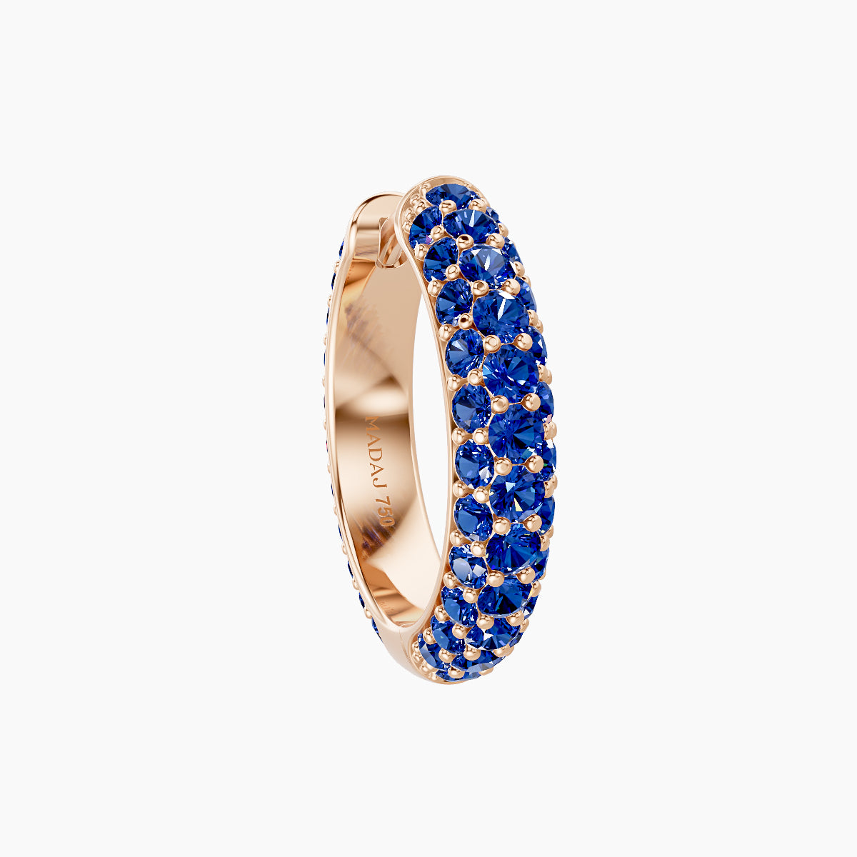 Theia | 18k Rose Gold 9.5 mm Pave Sapphire Hoop Piercing