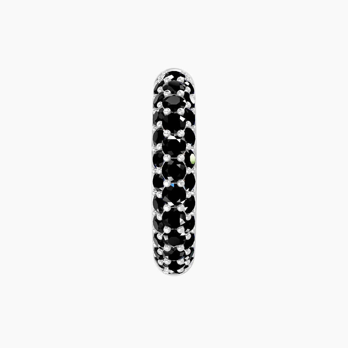 Theia | 18k White Gold 9.5 mm Pave Black Diamond Hoop Piercing