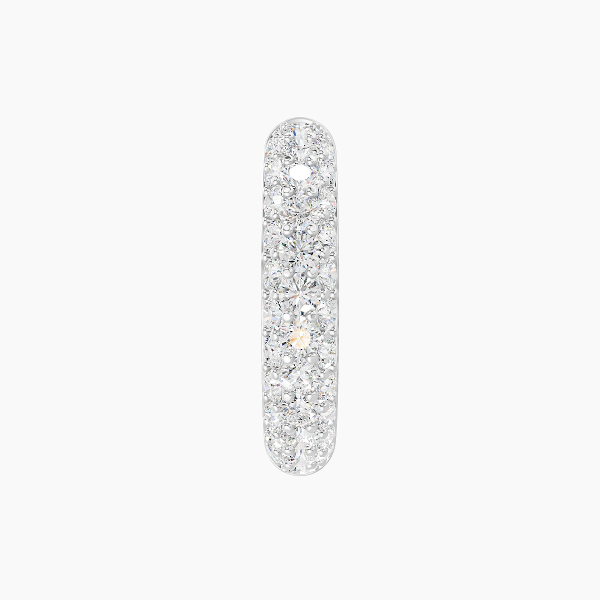 Theia | 18k White Gold 9.5 mm Pave Diamond Hoop Piercing