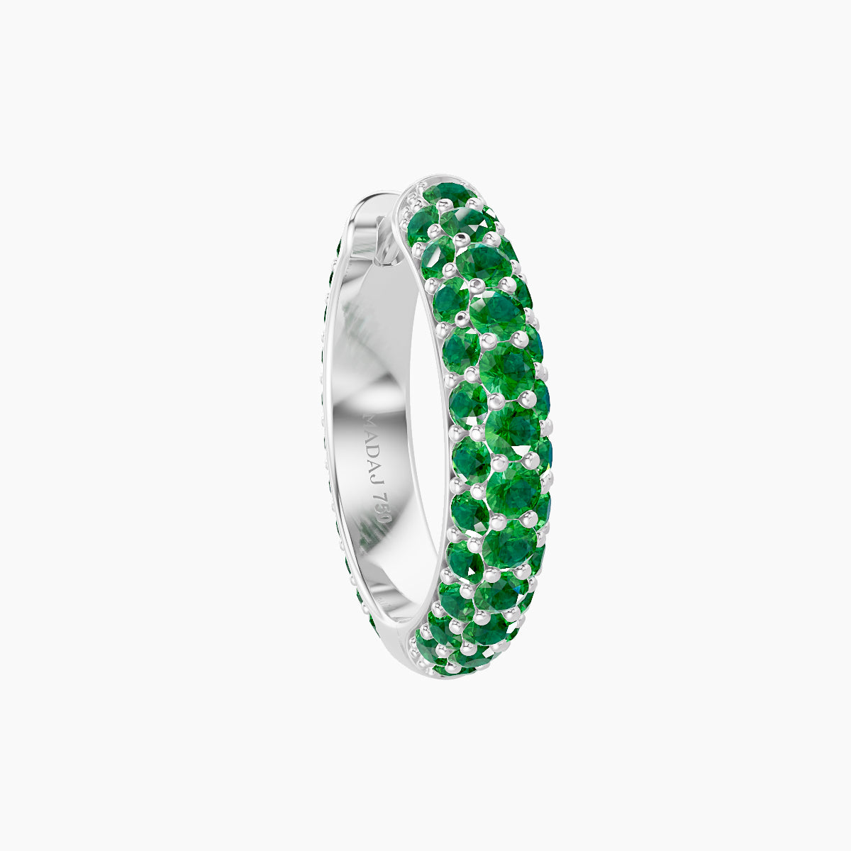 Theia | 18k White Gold 9.5 mm Pave Emerald Hoop Piercing