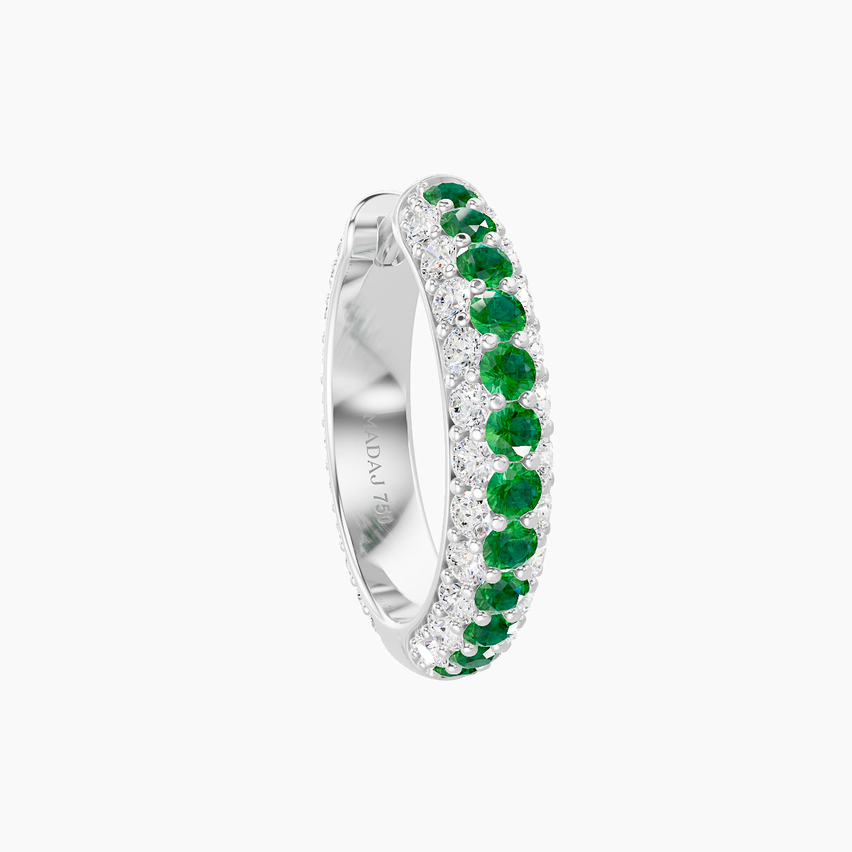 Theia | 18k White Gold 9.5 mm Pave Emerald & Diamond Hoop Piercing