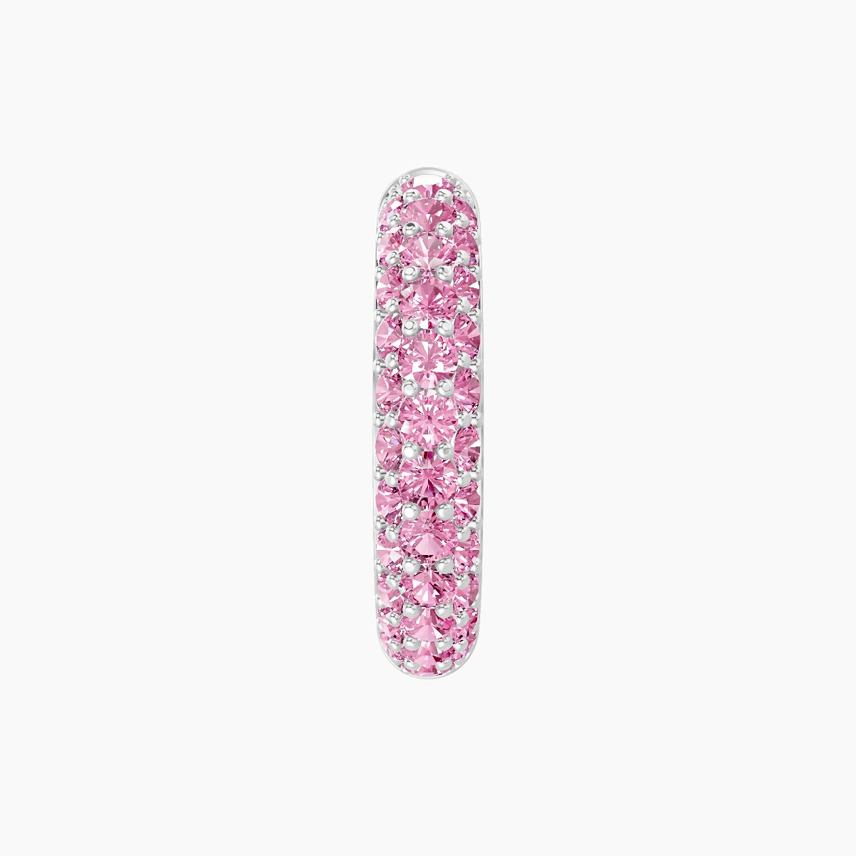 Theia | 18k White Gold 9.5 mm Pave Pink Sapphire Hoop Piercing