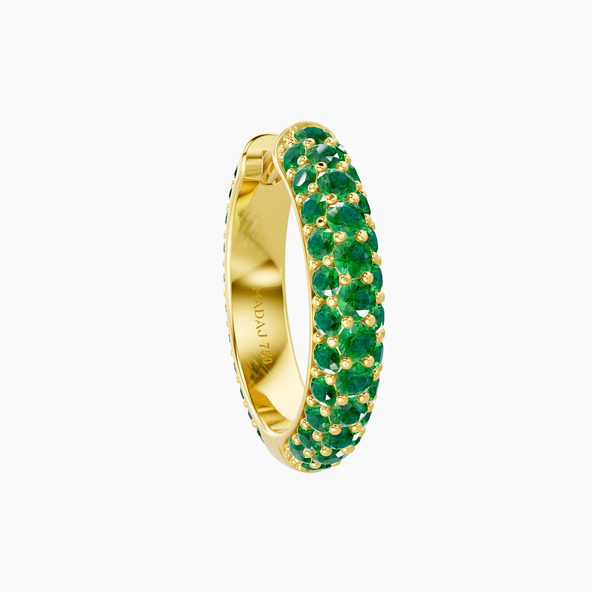 Theia | 18k Yellow Gold 9.5 mm Pave Emerald Hoop Piercing