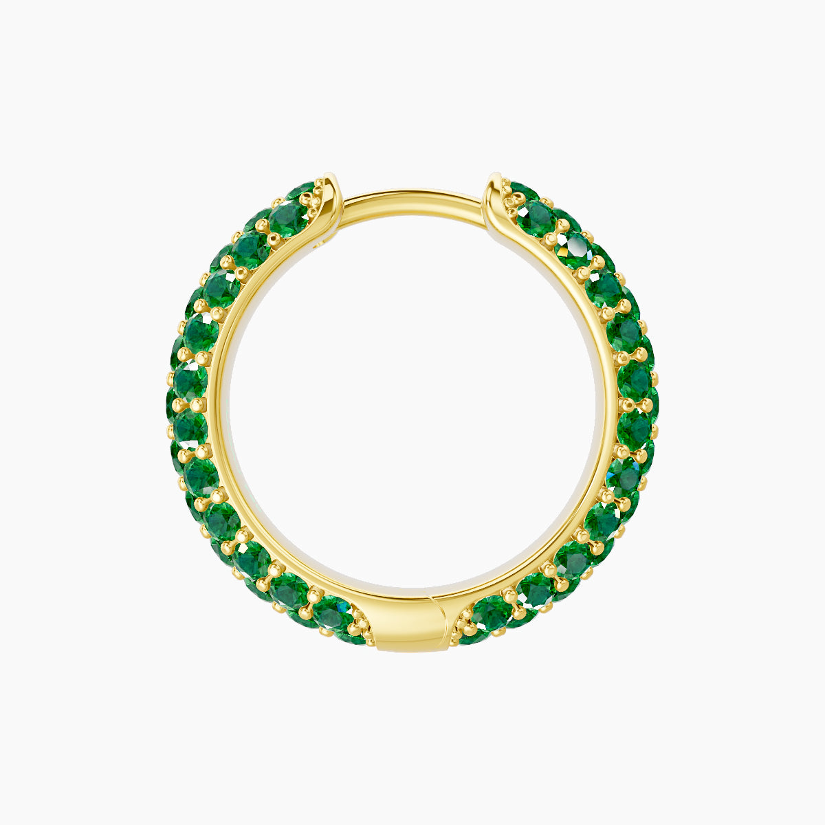 Theia | 18k Yellow Gold 9.5 mm Pave Emerald Hoop Piercing