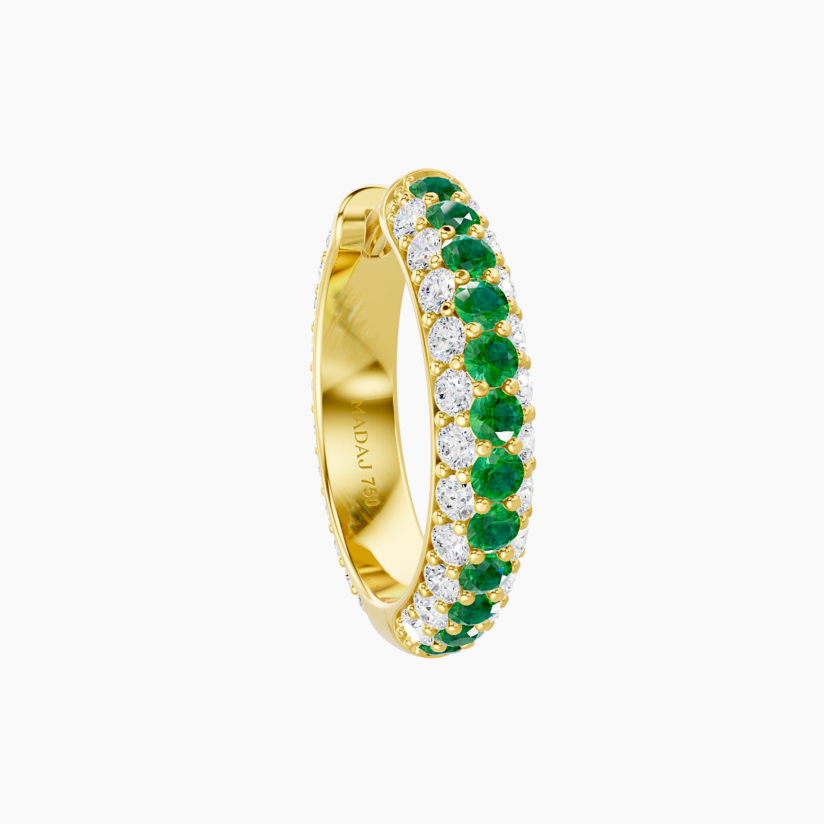 Theia | 18k Yellow Gold 9.5 mm Pave Emerald & Diamond Hoop Piercing