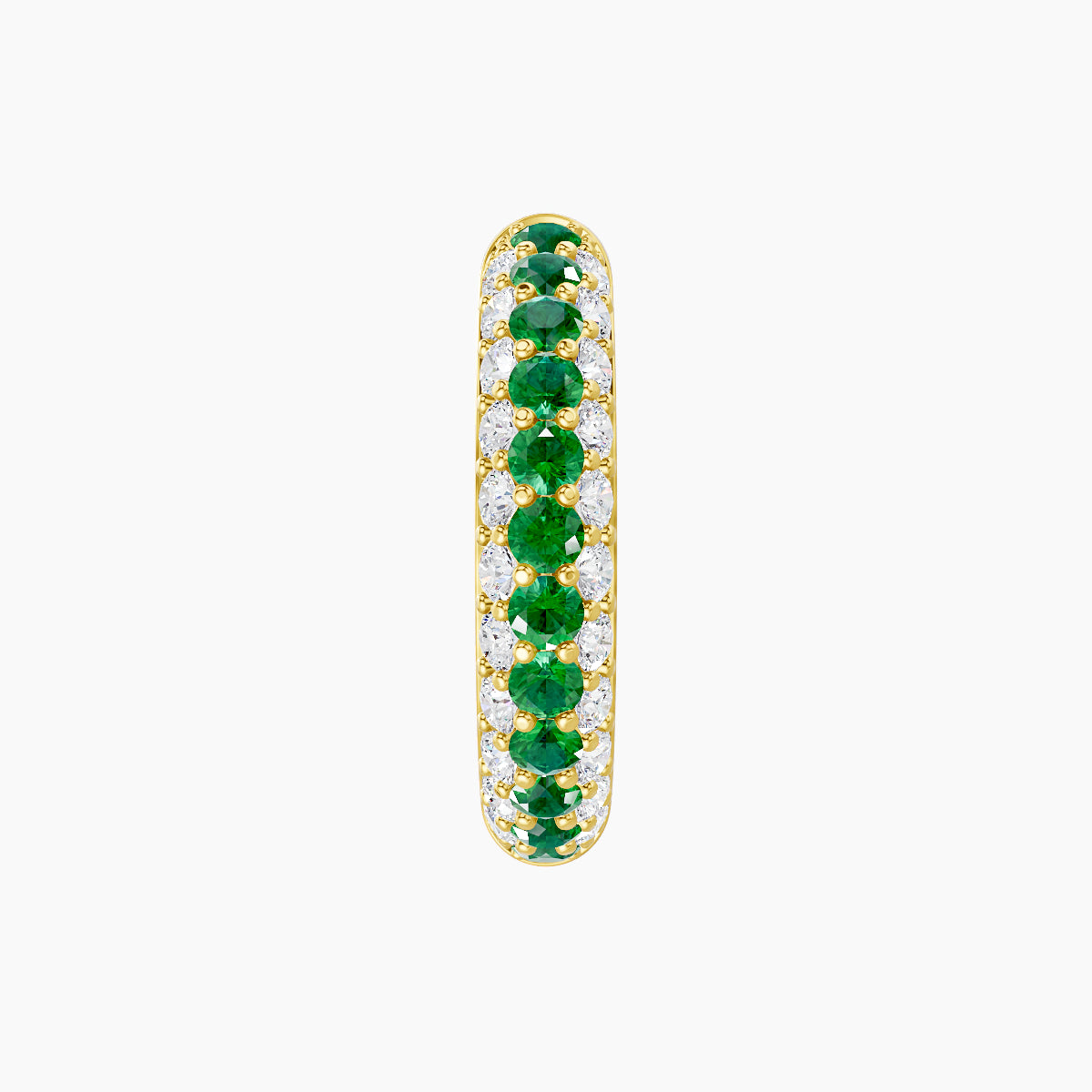 Theia | 18k Yellow Gold 9.5 mm Pave Emerald & Diamond Hoop Piercing