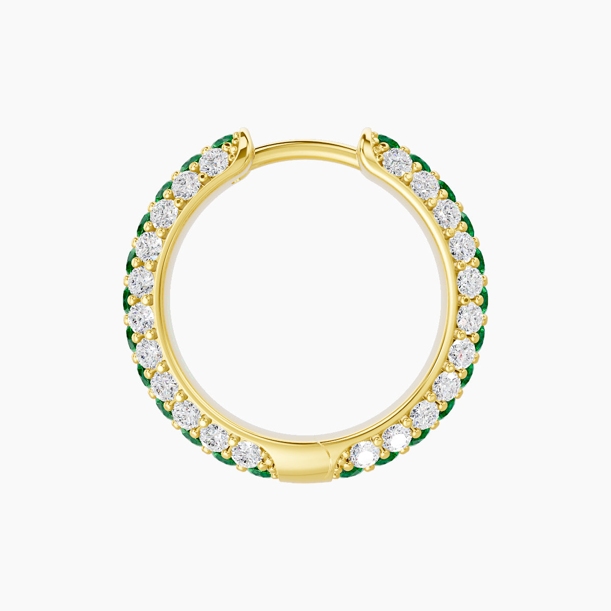 Theia | 18k Yellow Gold 9.5 mm Pave Emerald & Diamond Hoop Piercing