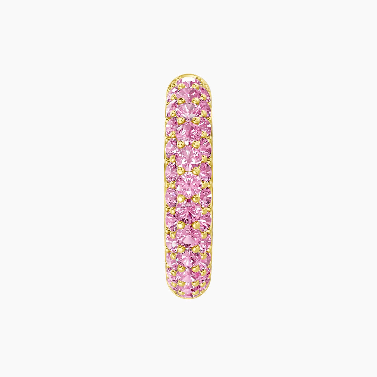 Theia | 18k Yellow Gold 9.5 mm Pave Pink Sapphire Hoop Piercing