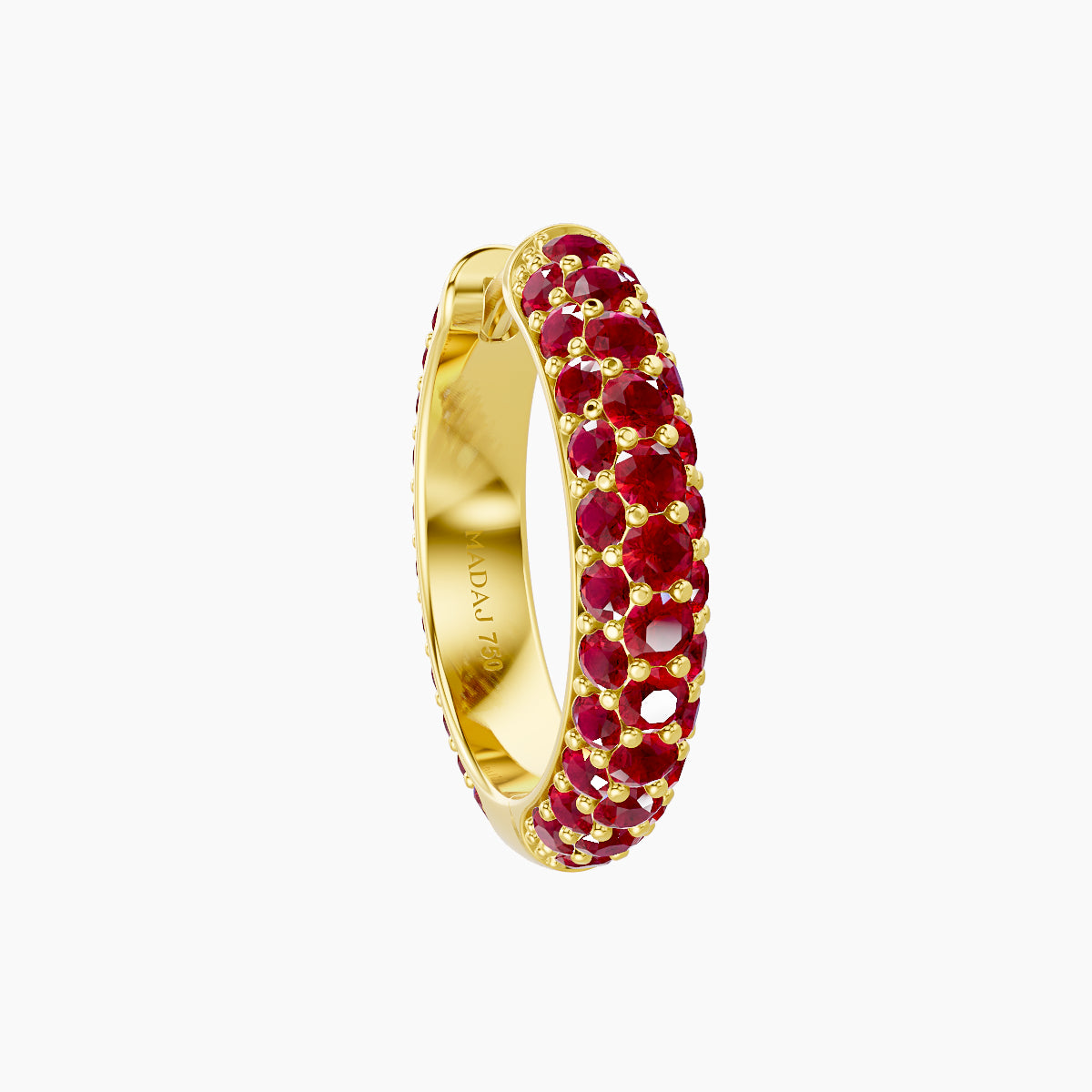 Theia | 18k Yellow Gold 9.5 mm Pave Ruby Hoop Piercing