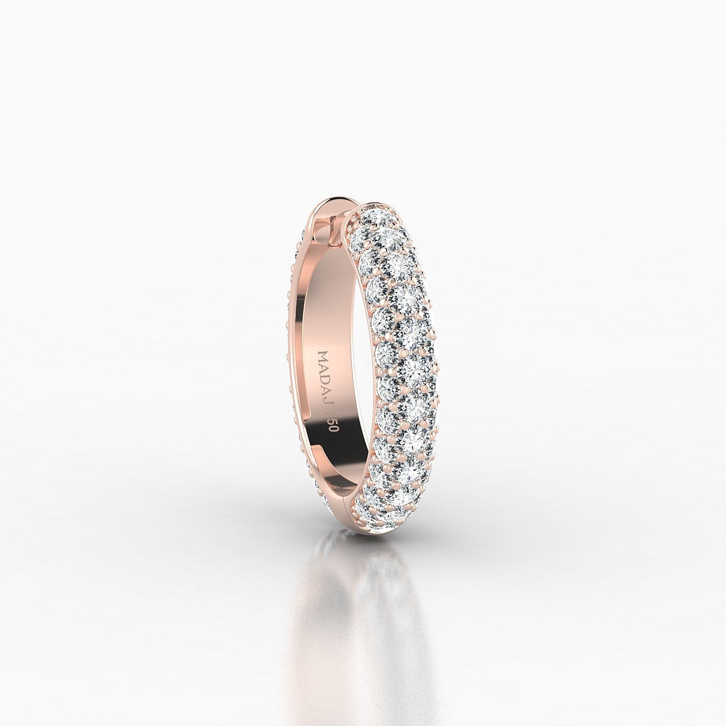 Theia | 18k Rose Gold 9.5 mm Pave Diamond Hoop Piercing
