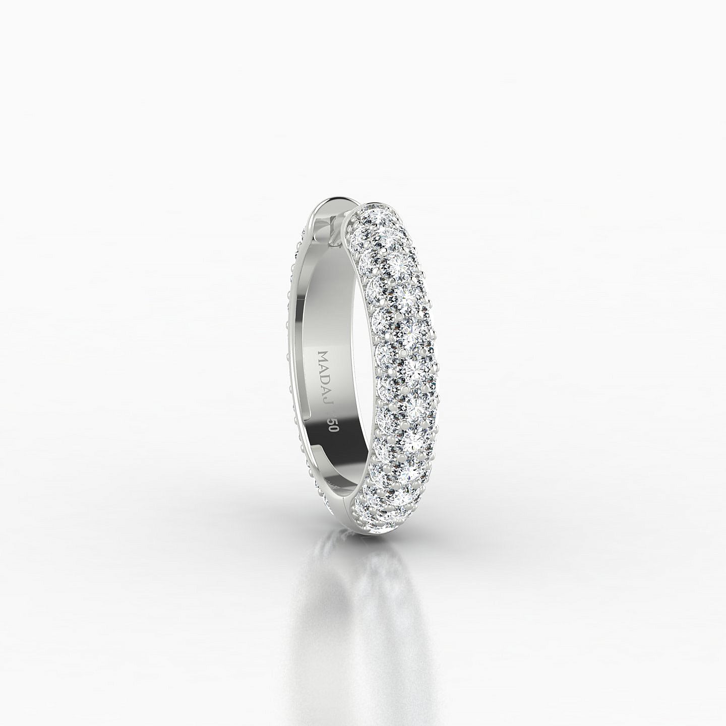 Theia | 18k White Gold 9.5 mm Pave Diamond Hoop Piercing