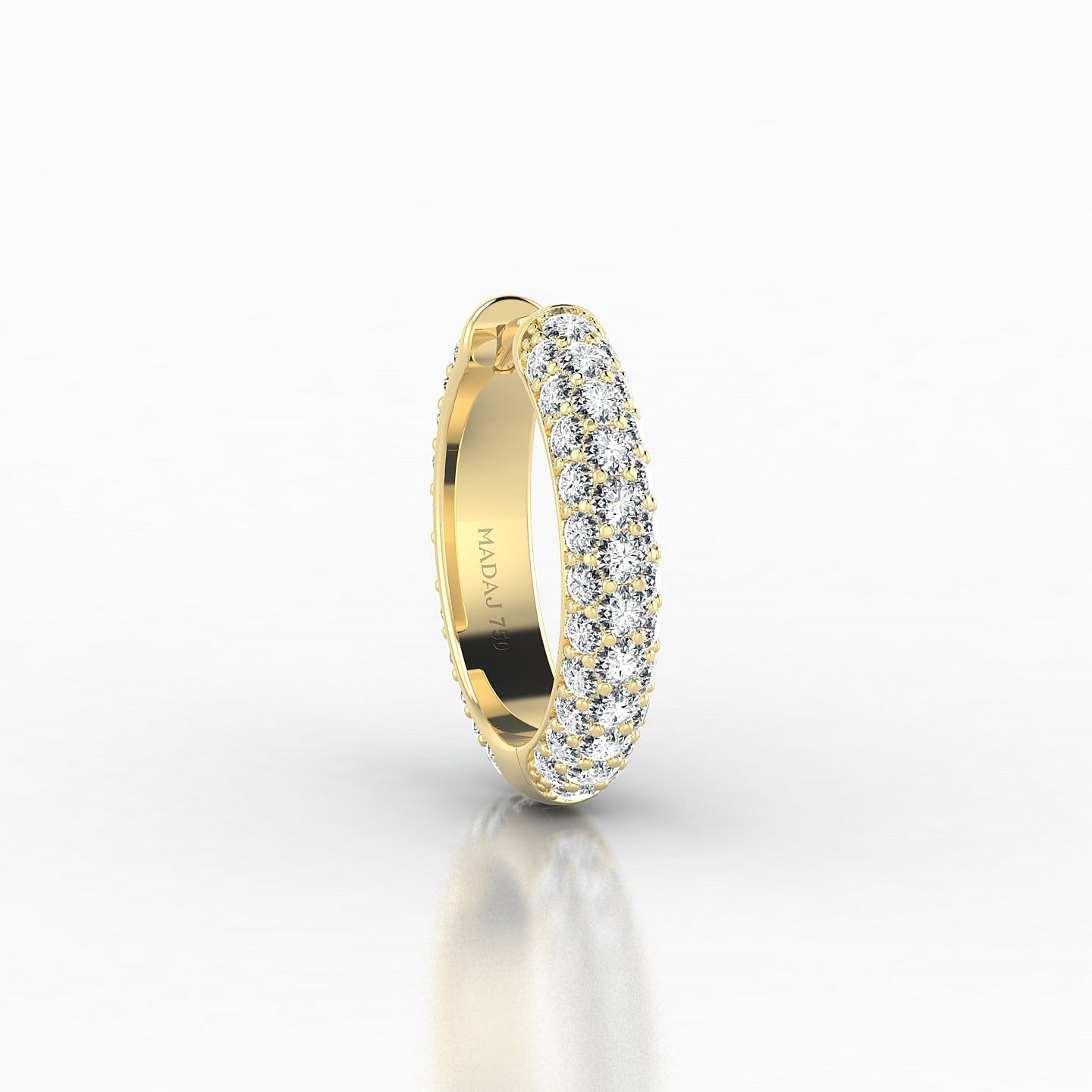 Theia | 18k Yellow Gold 9.5 mm Pave Diamond Hoop Piercing