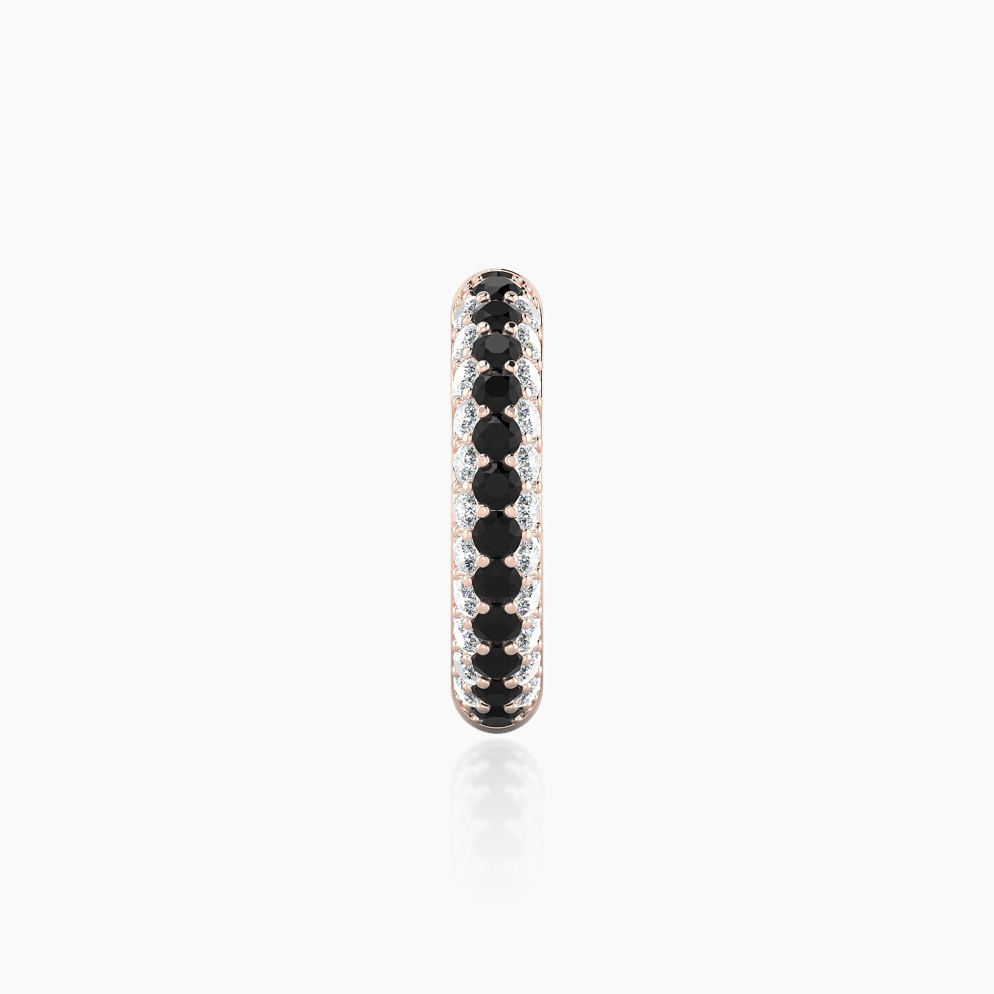 Theia | 18k Rose Gold 9.5 mm Pave Black Diamond & Diamond Hoop Piercing
