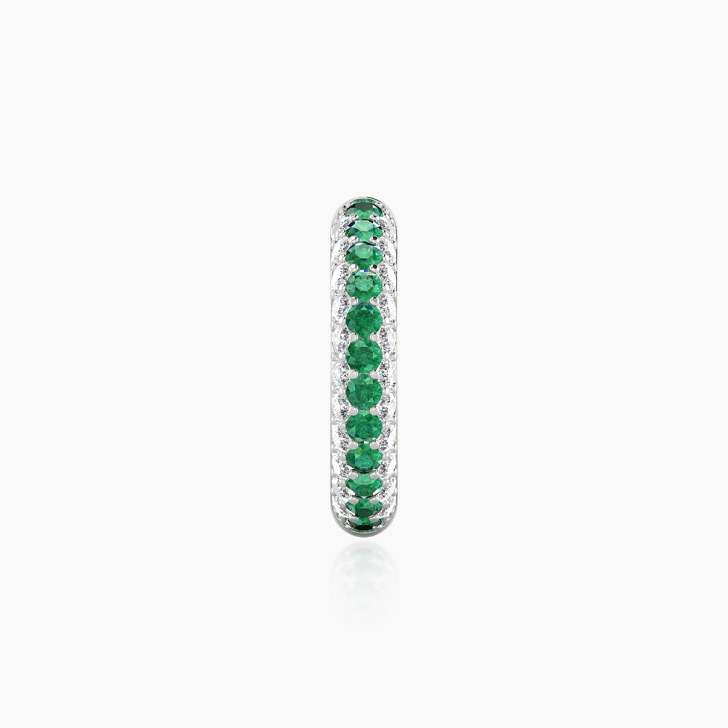 Theia | 18k White Gold 9.5 mm Pave Emerald & Diamond Hoop Piercing