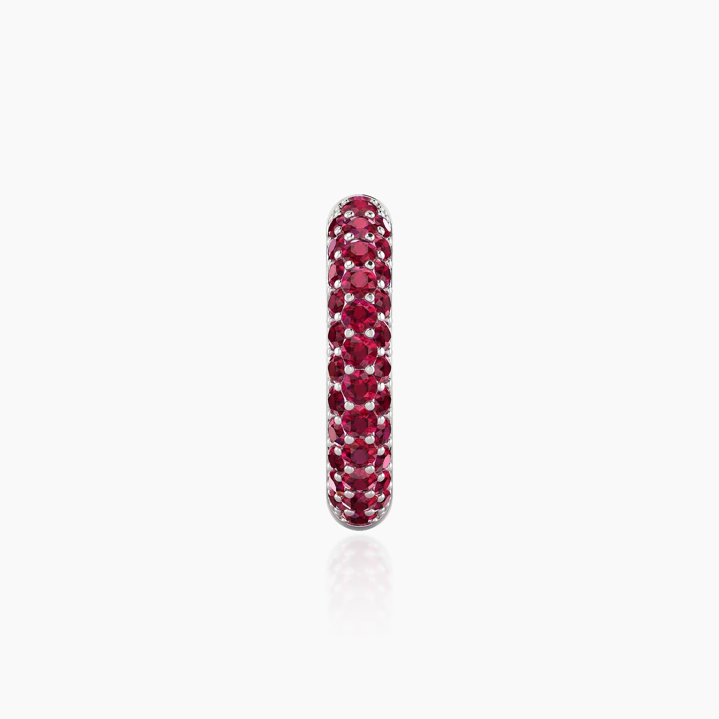 Theia | 18k White Gold 9.5 mm Pave Ruby Hoop Piercing