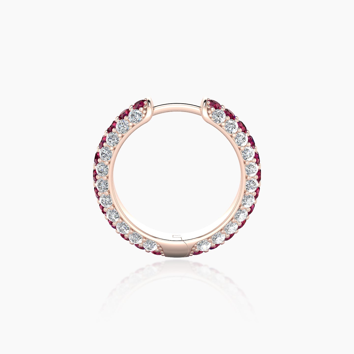 Theia | 18k Rose Gold 9.5 mm Pave Ruby & Diamond Hoop Piercing