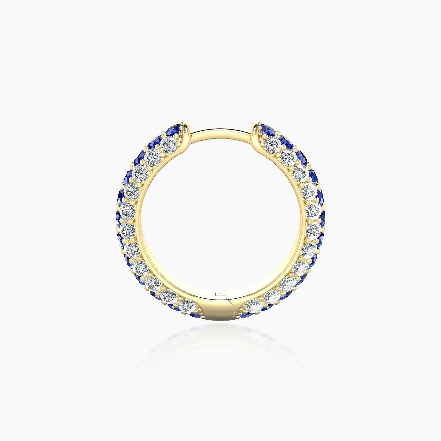Theia | 18k Yellow Gold 9.5 mm Pave Sapphire & Diamond Hoop Piercing