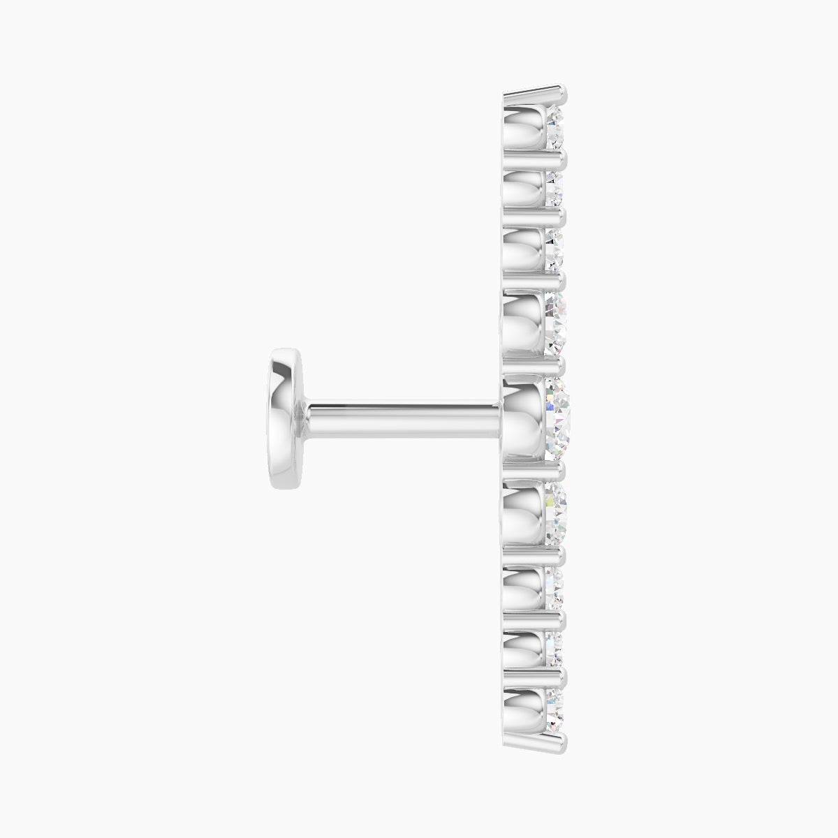 Tiamat | 18k White Gold 16.5 mm 5 mm Long Diamond Piercing