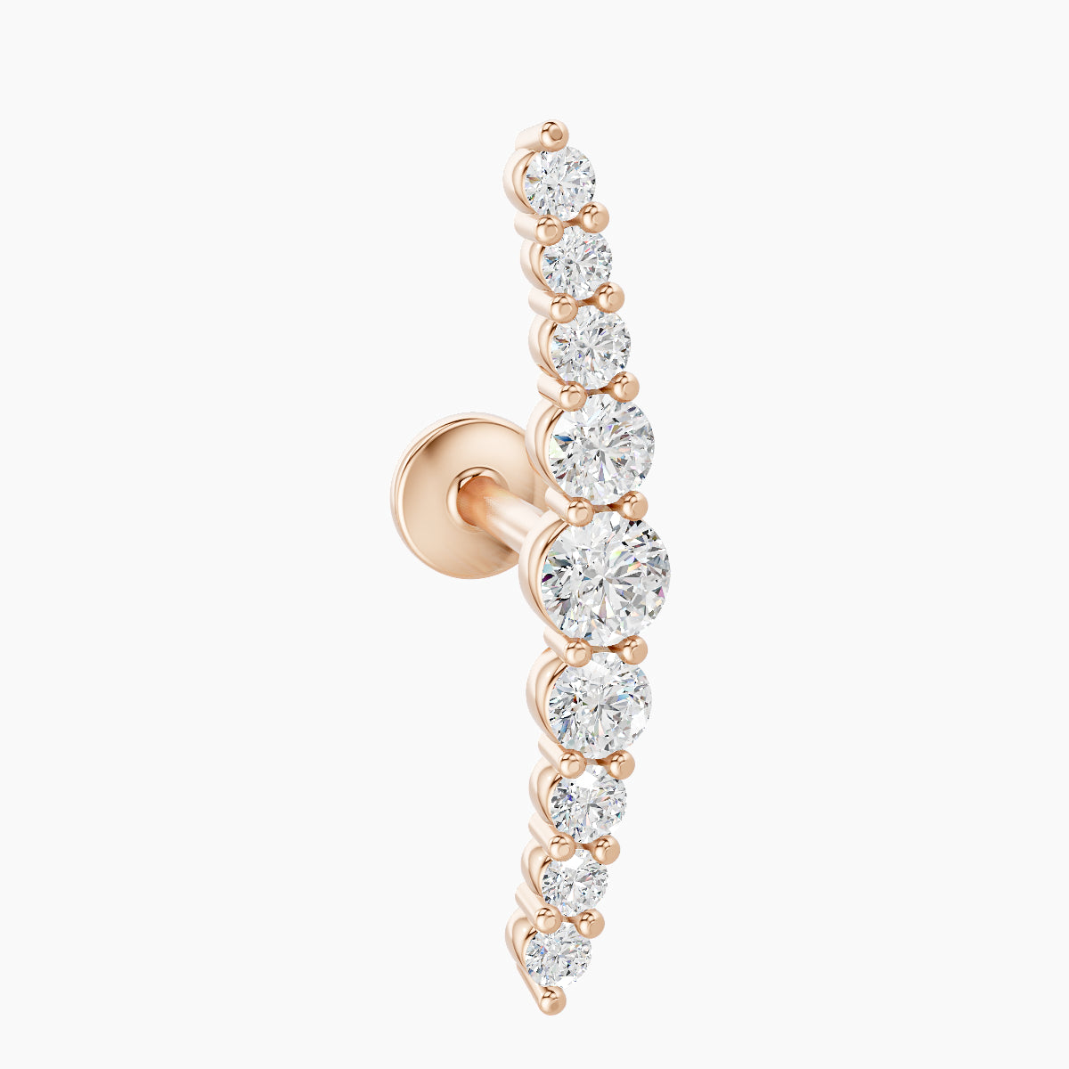 Tiamat | 18k Rose Gold 16.5 mm 6.5 mm Long Diamond Piercing