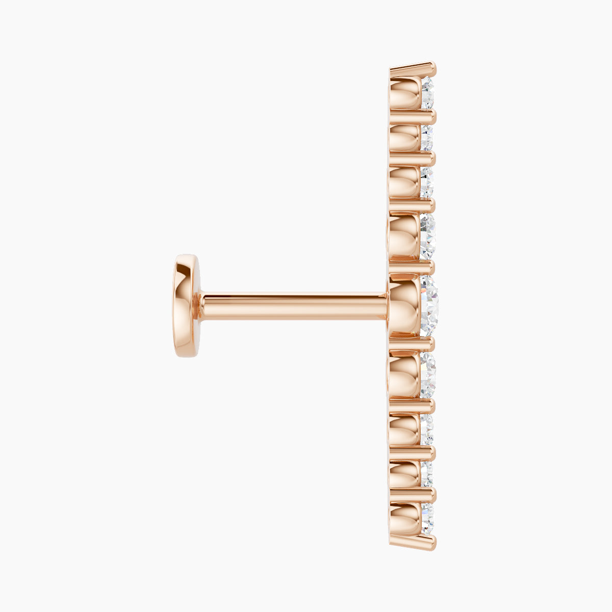 Tiamat | 18k Rose Gold 16.5 mm 6.5 mm Long Diamond Piercing