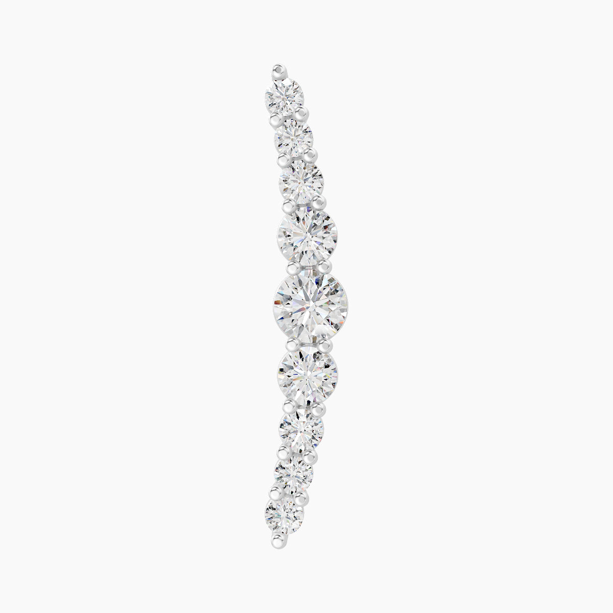 Tiamat | 18k White Gold 16.5 mm 6.5 mm Long Diamond Piercing