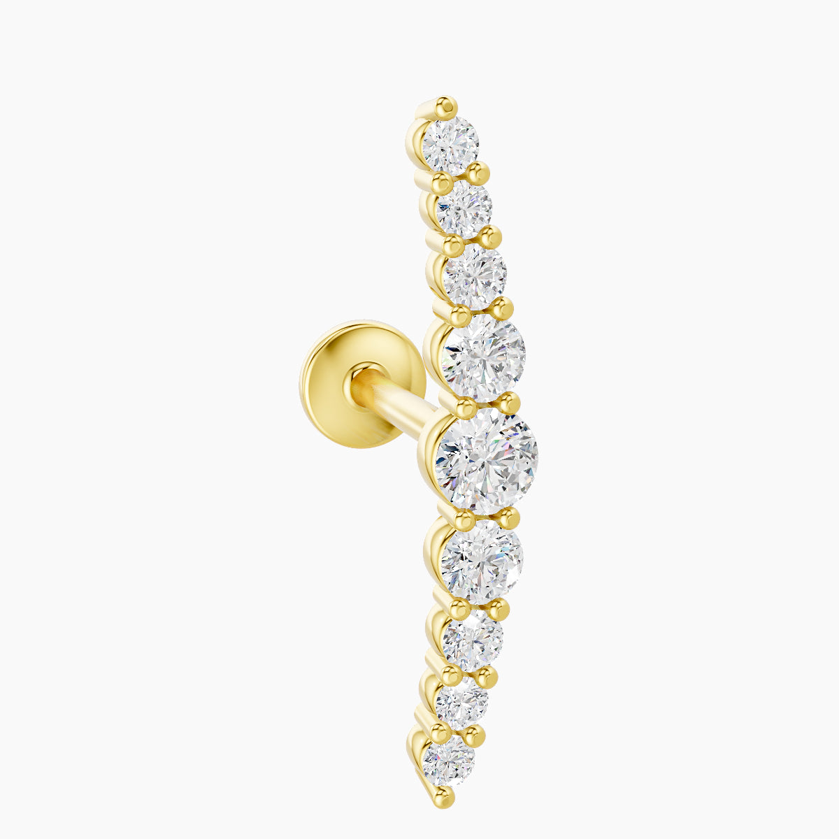 Tiamat | 18k Yellow Gold 16.5 mm 8 mm Long Diamond Piercing
