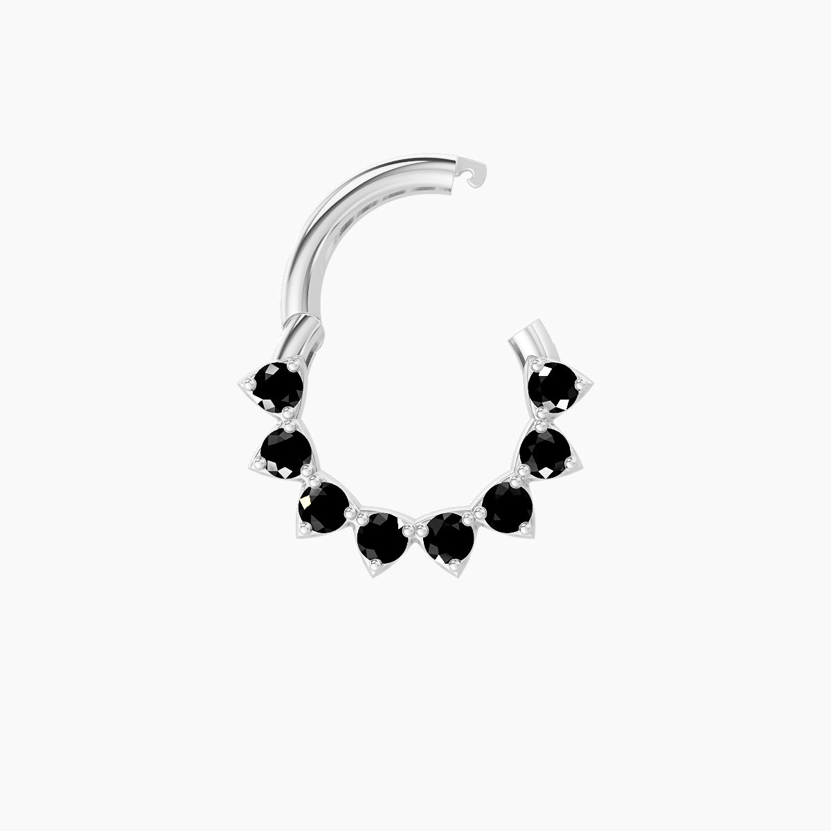 Uma | 18k White Gold 6.5 mm Black Diamond Daith Piercing