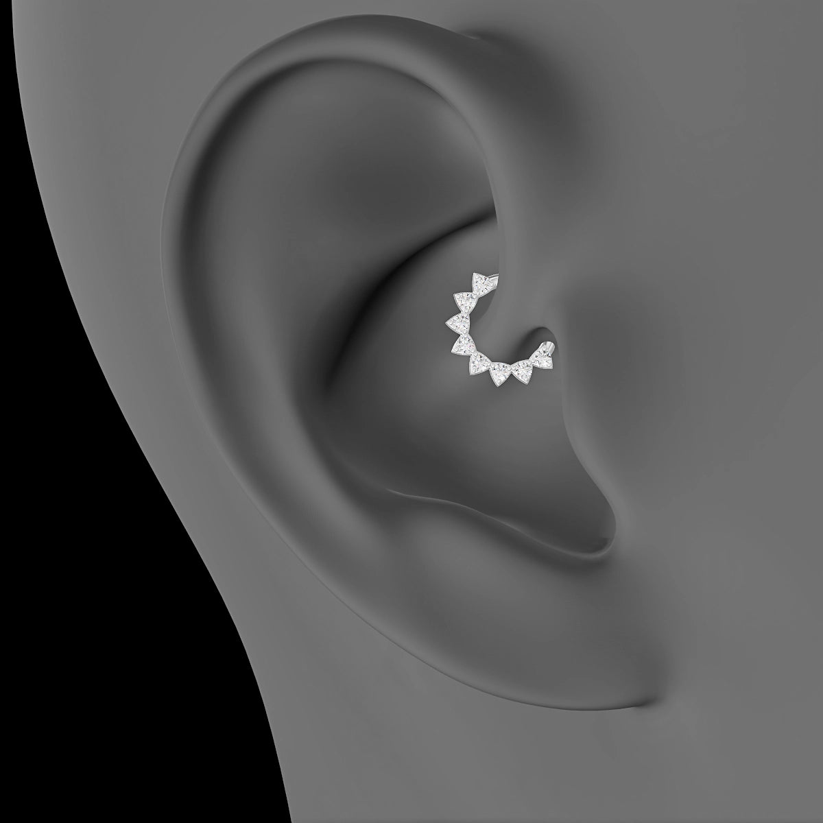 Uma | 18k White Gold 6.5 mm Diamond Daith Piercing