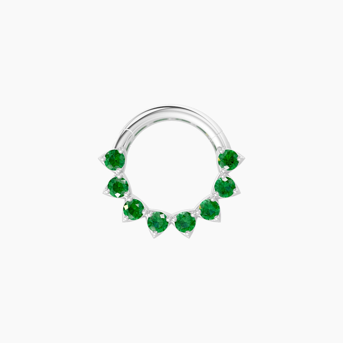 Uma | 18k White Gold 6.5 mm Emerald Daith Piercing
