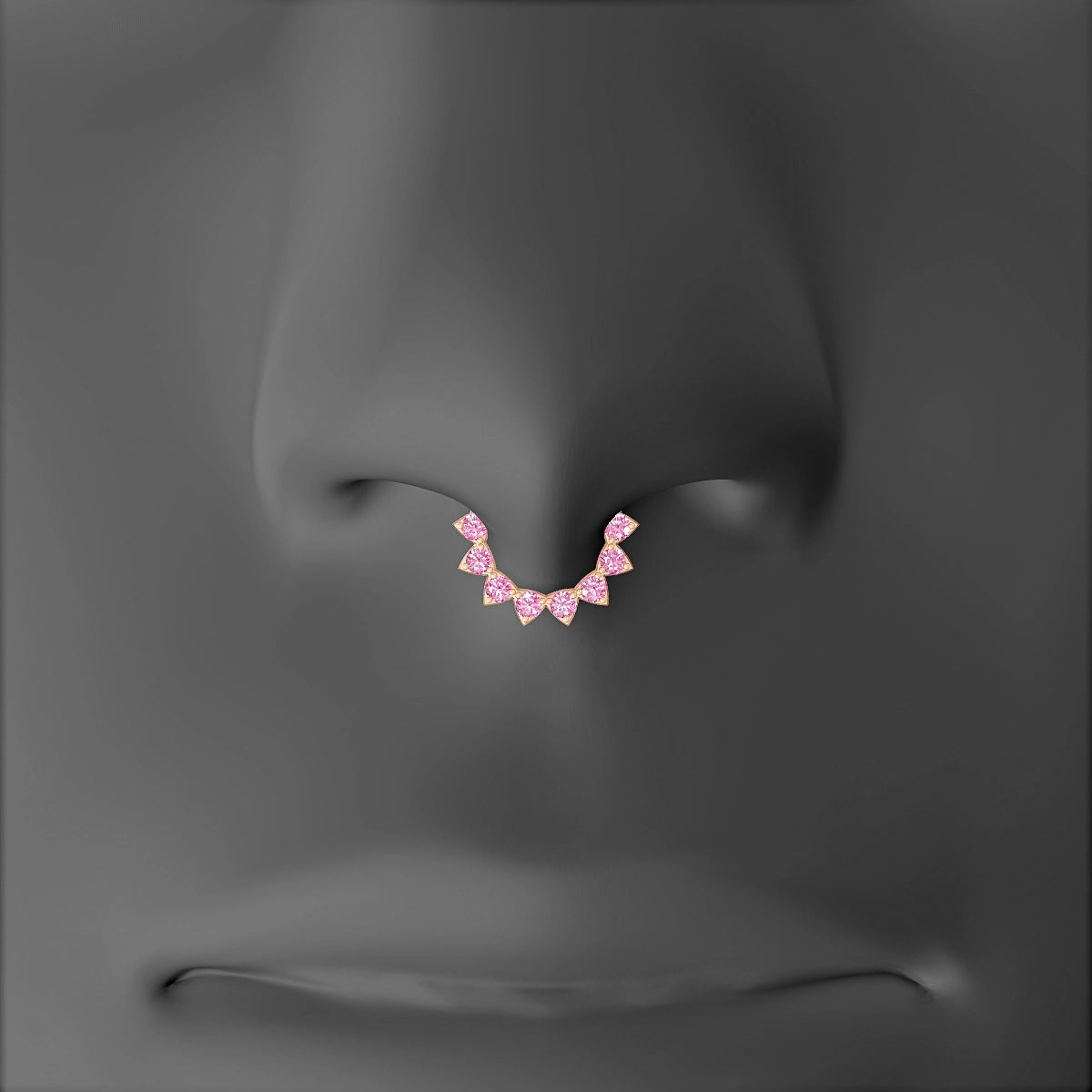 Uma | 18k Rose Gold 6.5 mm Pink Sapphire Septum Piercing
