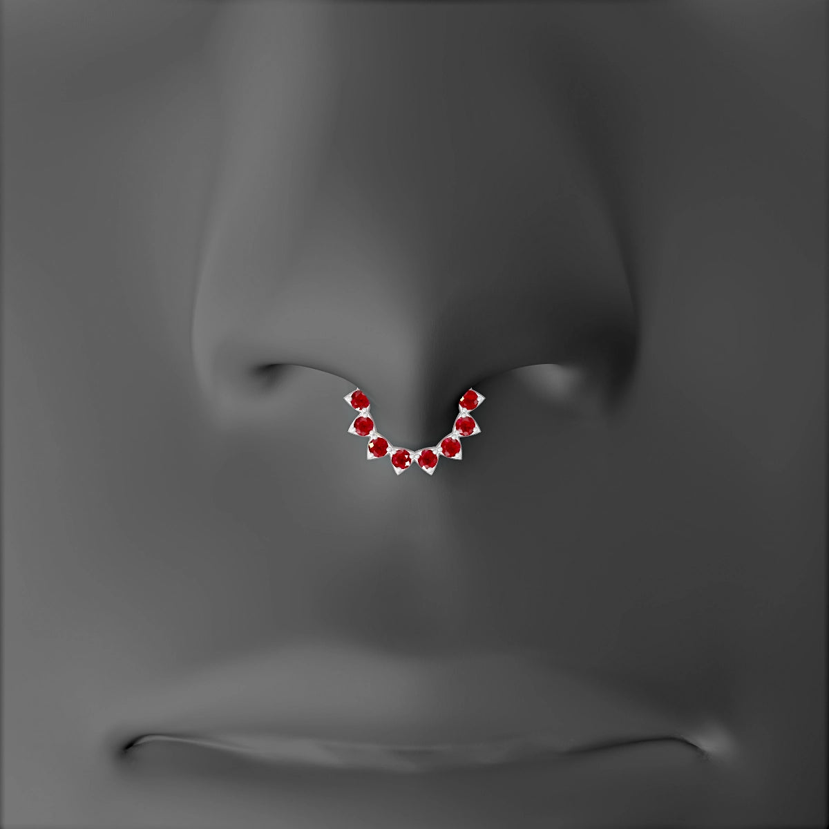 Uma | 18k White Gold 6.5 mm Ruby Septum Piercing