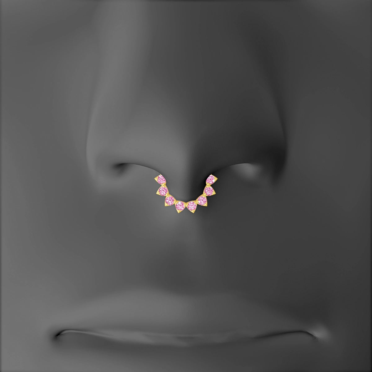 Uma | 18k Yellow Gold 6.5 mm Pink Sapphire Septum Piercing