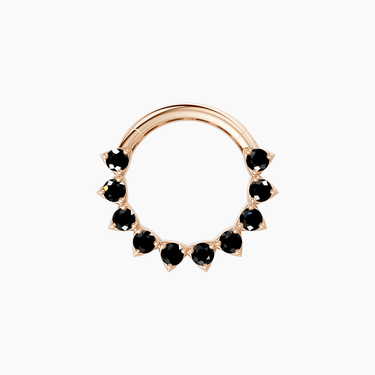 Uma | 18k Rose Gold 8 mm Black Diamond Daith Piercing