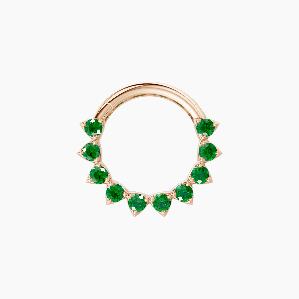 Uma | 18k Rose Gold 8 mm Emerald Daith Piercing