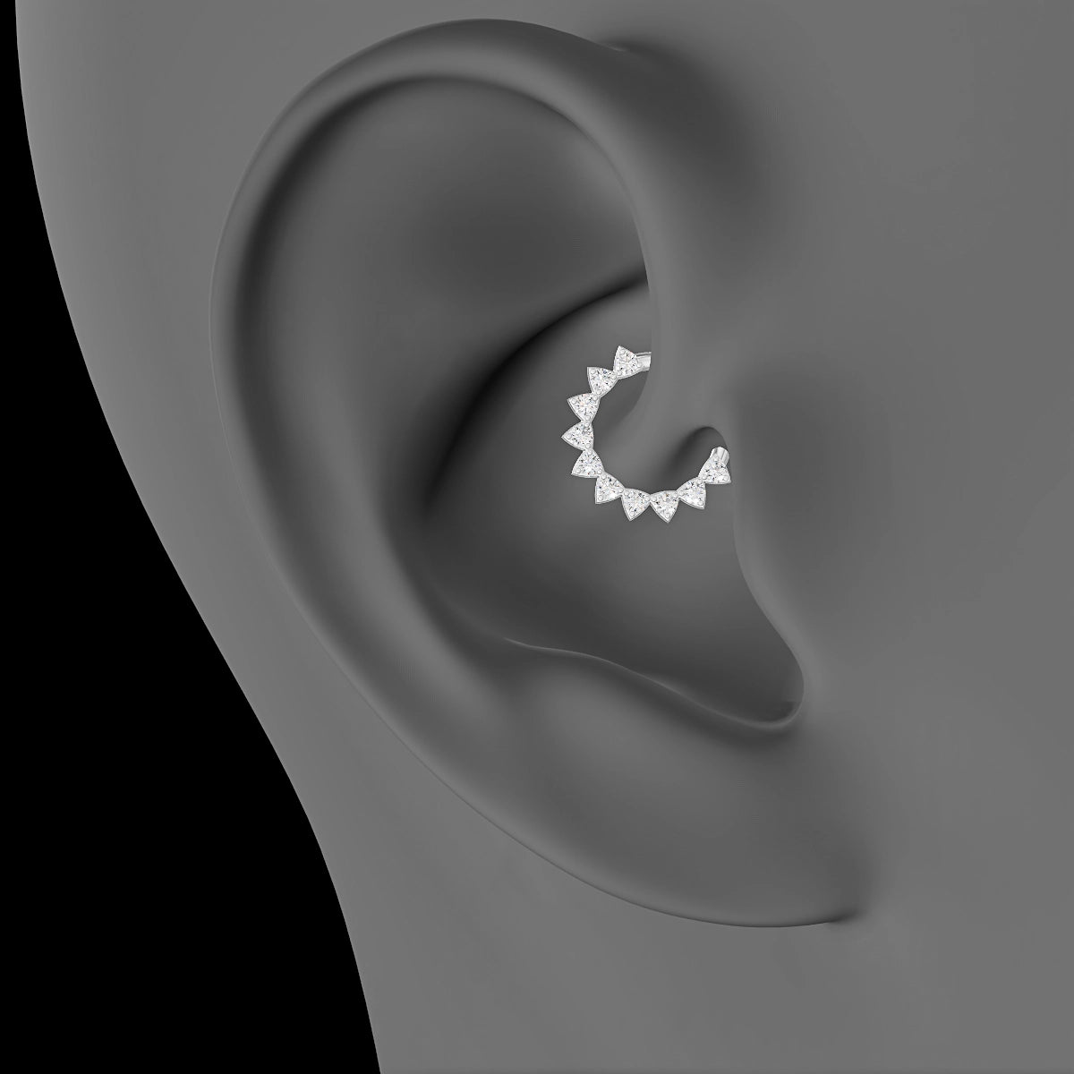 Uma | 18k White Gold 8 mm Diamond Daith Piercing
