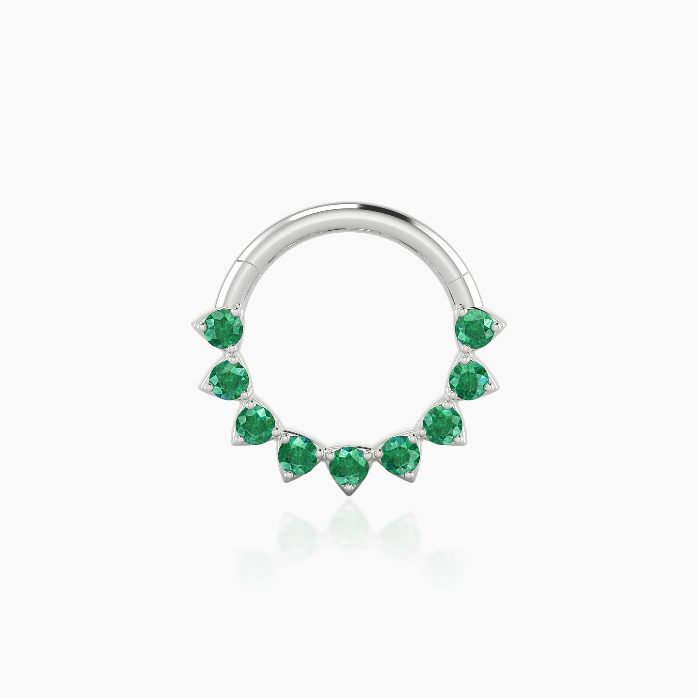 Uma | 18k White Gold 8 mm Emerald Daith Piercing