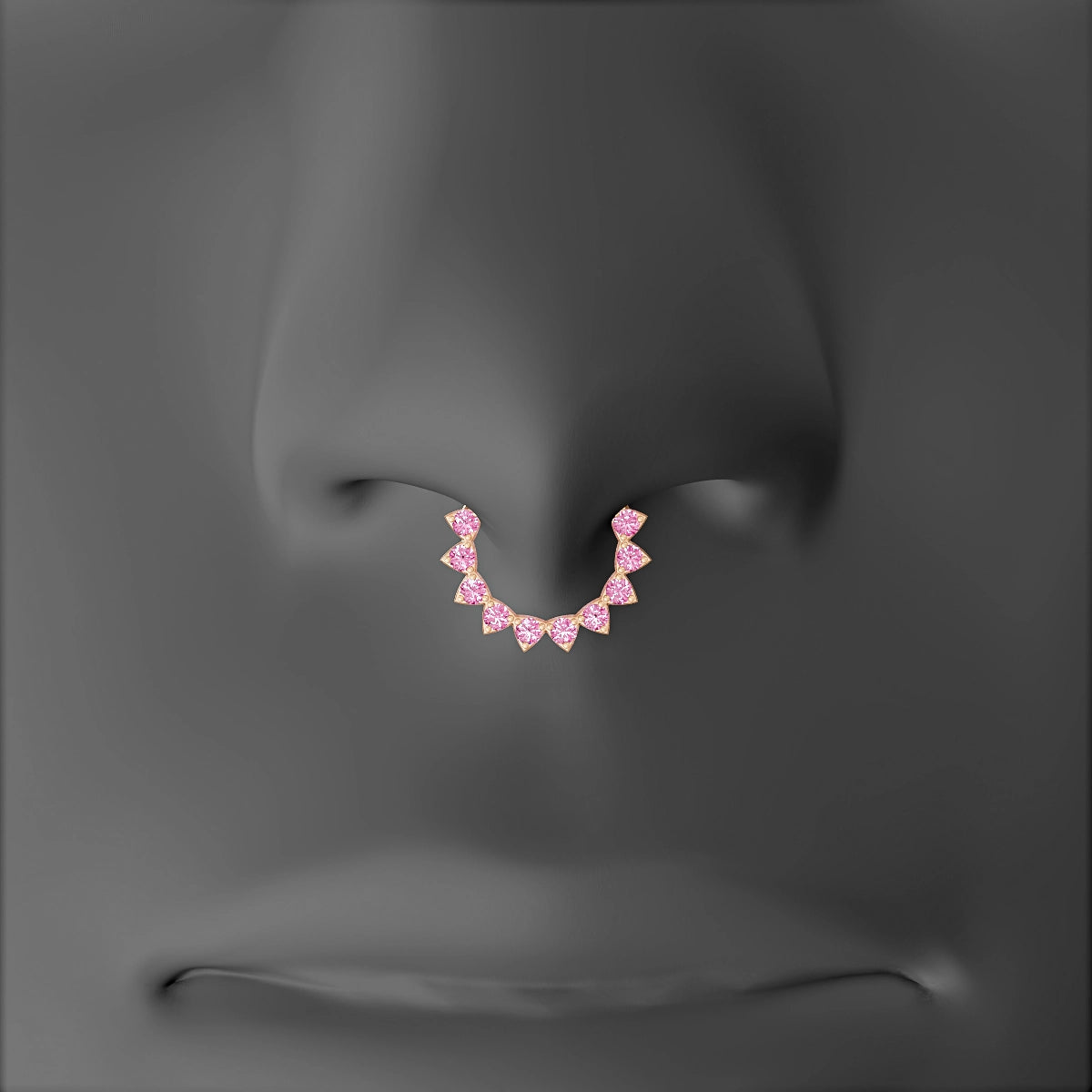 Uma | 18k Rose Gold 8 mm Pink Sapphire Septum Piercing