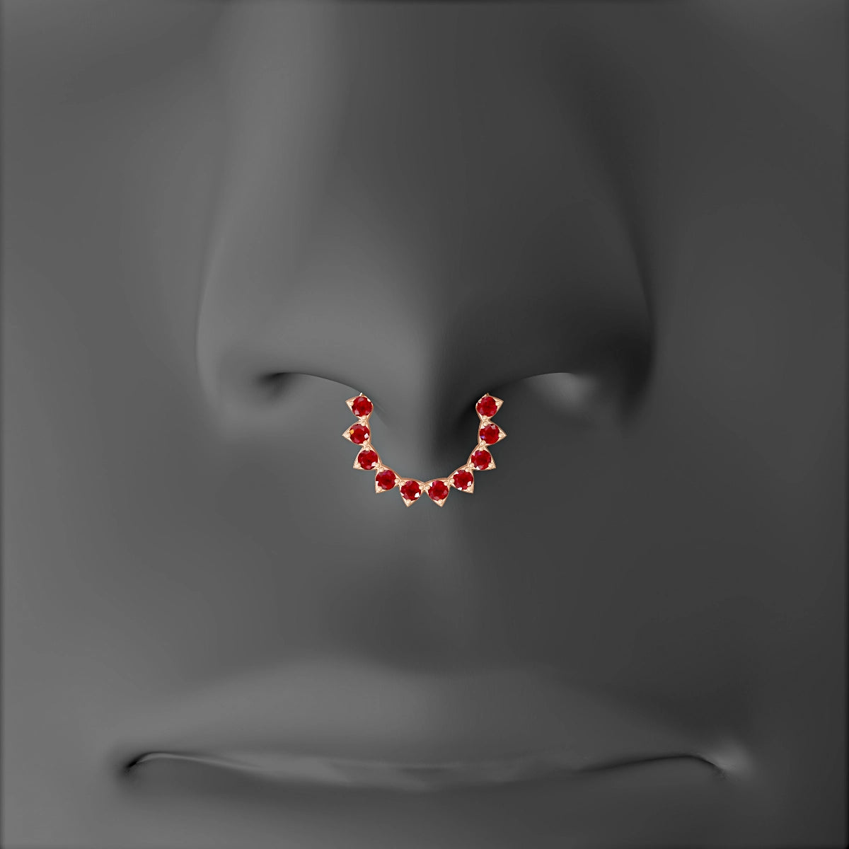 Uma | 18k Rose Gold 8 mm Ruby Septum Piercing