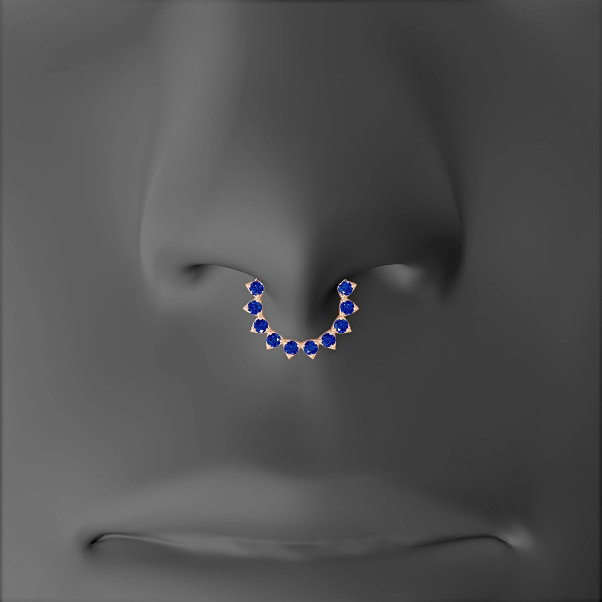 Uma | 18k Rose Gold 8 mm Sapphire Septum Piercing