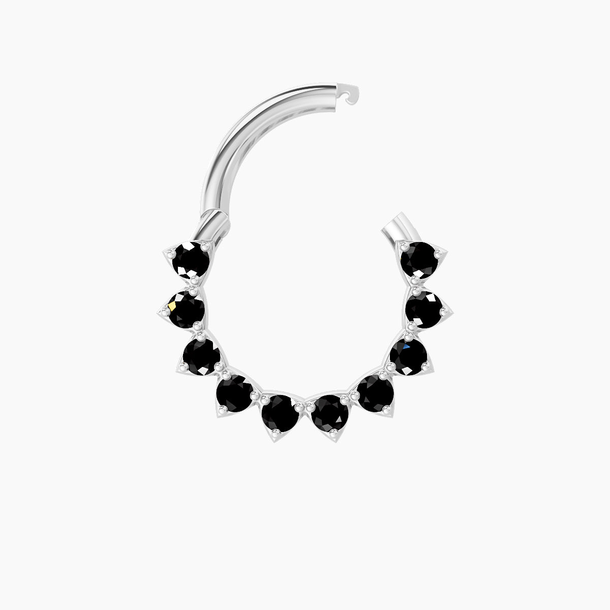 Uma | 18k White Gold 8 mm Black Diamond Septum Piercing