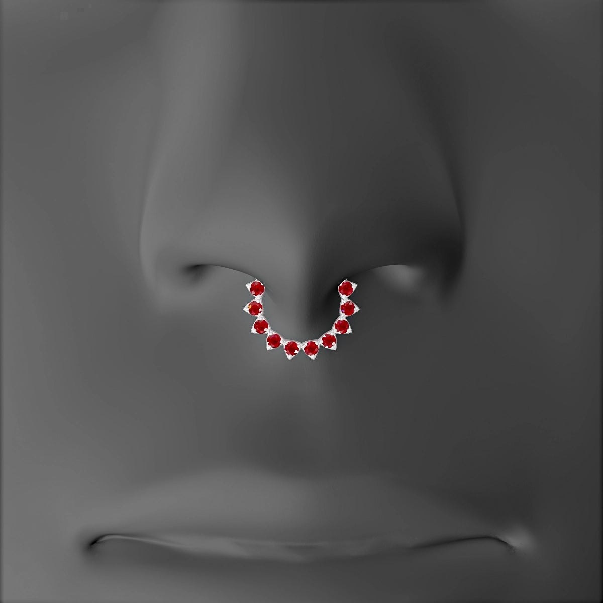 Uma | 18k White Gold 8 mm Ruby Septum Piercing