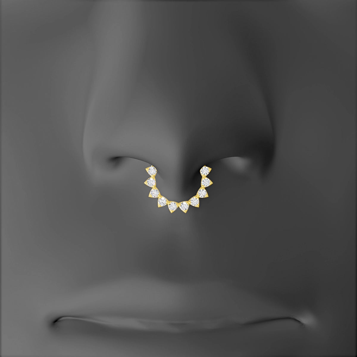 Uma | 18k Yellow Gold 8 mm Diamond Septum Piercing